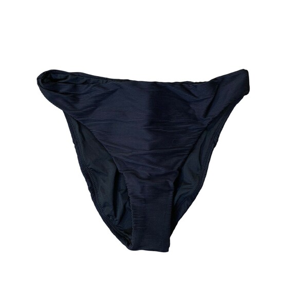 J.Crew Ribbed High Rise Cheeky Bikini Bottom Women’s Size Small Black BE808 New! - Picture 1 of 6